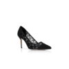 CAPCOUR Black Lace Floral Detail Pumps