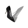 CAPCOUR Black Lace Floral Detail Pumps