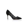CAPCOUR Black Lace Floral Detail Pumps