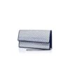 CAPRIPLA Navy Blue and White Raffia Clutch