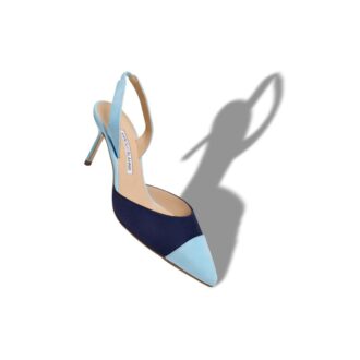 CAPSLI Blue Suede Slingback Pumps