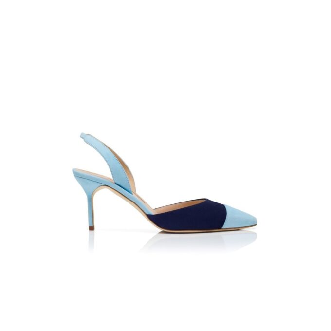 CAPSLI Blue Suede Slingback Pumps