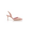 CAPSLI Light Pink Linen Slingback Pumps