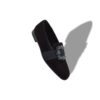 CARLTON Black Suede Jewel Buckle Loafers
