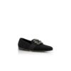 CARLTON Black Suede Jewelled Buckle Loafers