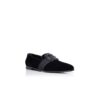 CARLTON Black Velvet Jewel Buckle Loafers