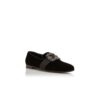 CARLTON Black Velvet Jewel Buckle Loafers