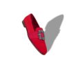 CARLTON Red Suede Jewel Buckle Loafers