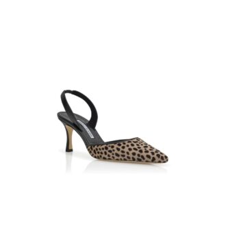 CAROLYNE 70 Animal Print Calf Hair Slingback Pumps