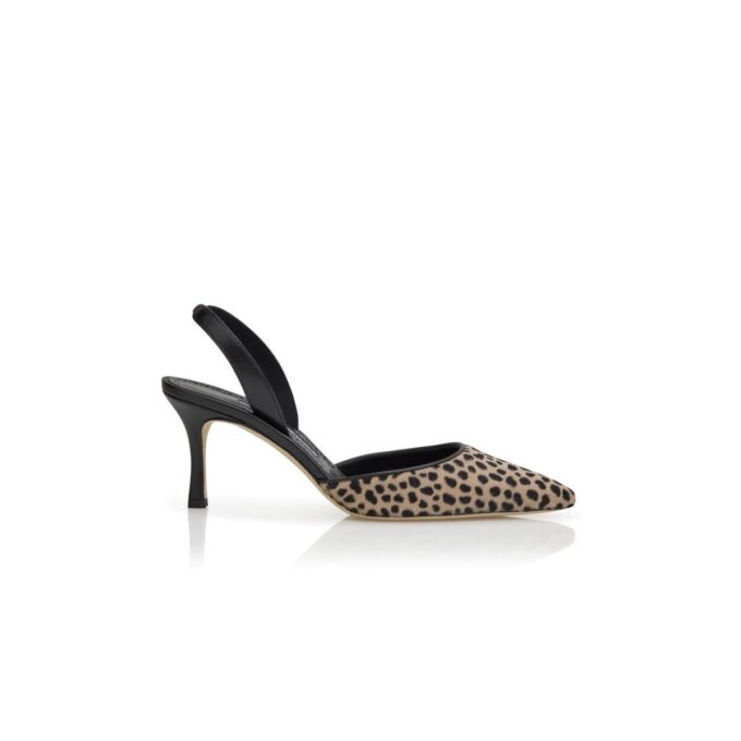 CAROLYNE 70 Animal Print Calf Hair Slingback Pumps