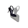 CAROLYNE 70 Black and White Raffia Slingback Pumps