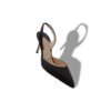 CAROLYNE 70 Black Satin Slingback Pumps