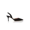 CAROLYNE 70 Black Satin Slingback Pumps