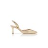 CAROLYNE 70 Gold Nappa Leather Slingback Pumps