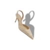 CAROLYNE 70 Light Beige and Cream Raffia Slingback Pumps