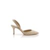 CAROLYNE 70 Light Beige and Cream Raffia Slingback Pumps