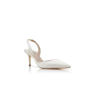 CAROLYNE 70 Light Cream Satin Slingback Pumps