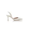 CAROLYNE 70 Light Cream Satin Slingback Pumps