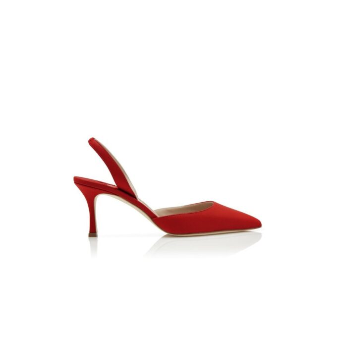 CAROLYNE 70 Red Nappa Leather Slingback Pumps
