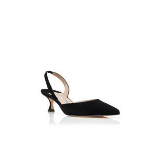 CAROLYNE Black Suede Slingback Pumps