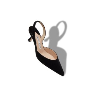 CAROLYNE Black Suede Slingback Pumps