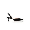 CAROLYNE Black Suede Slingback Pumps