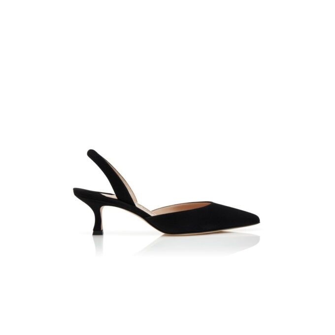 CAROLYNE Black Suede Slingback Pumps
