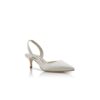 CAROLYNE BRIDE White Satin Slingback Pumps