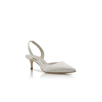 CAROLYNE BRIDE White Satin Slingback Pumps