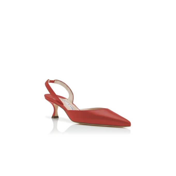 CAROLYNE Red Nappa Leather Slingback Pumps