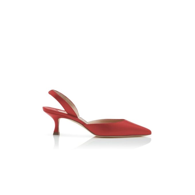 CAROLYNE Red Nappa Leather Slingback Pumps