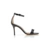 CHAOS Black Nappa Leather Ankle Strap Sandals