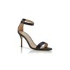 CHAOS Black Satin Ankle Strap Sandals