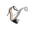CHAOS Black Suede Ankle Strap Sandals