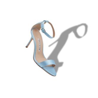 CHAOS Light Blue Satin Ankle Strap Sandals