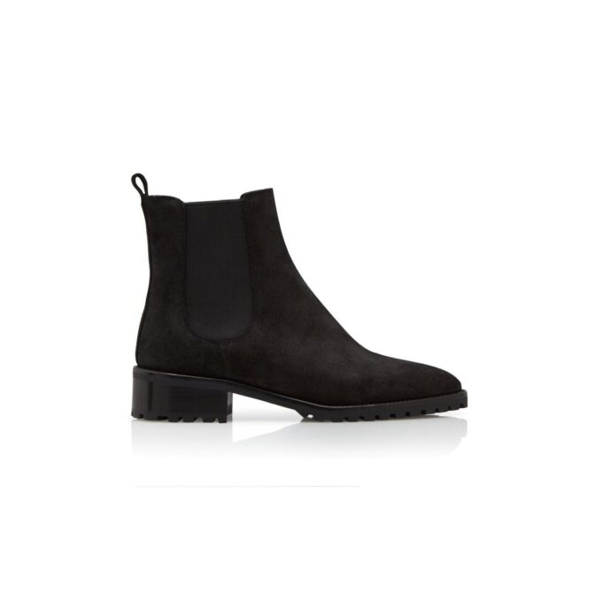 CHELATA Black Suede Chelsea Boots
