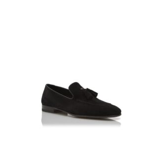 CHESTER Black Suede Tassel Loafers