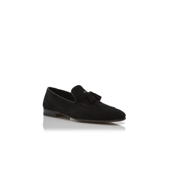 CHESTER Black Suede Tassel Loafers