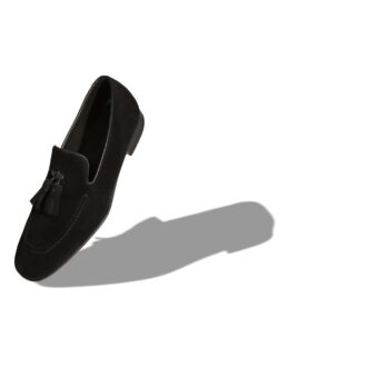 CHESTER Black Suede Tassel Loafers