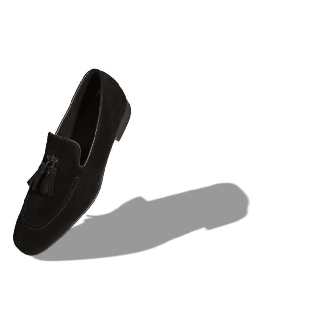 CHESTER Black Suede Tassel Loafers