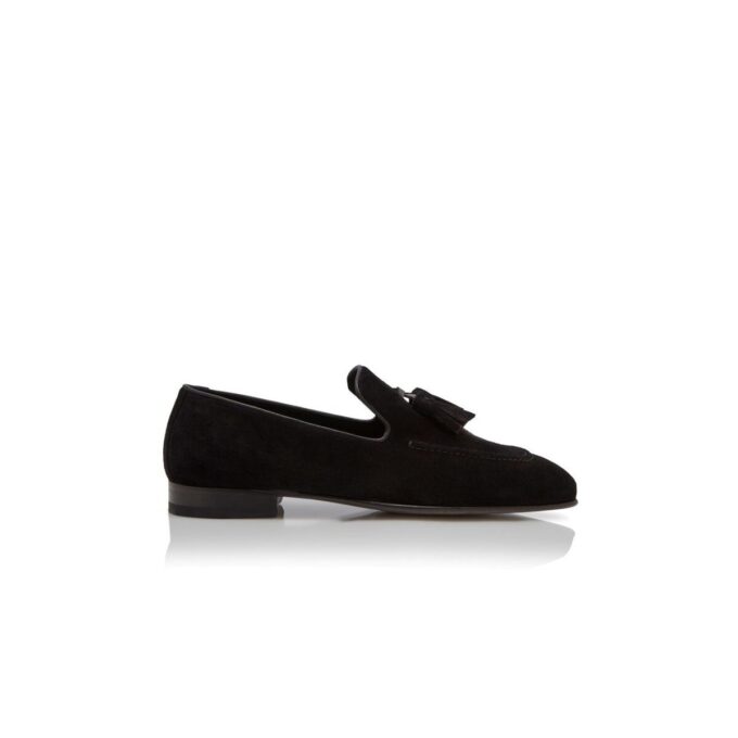 CHESTER Black Suede Tassel Loafers