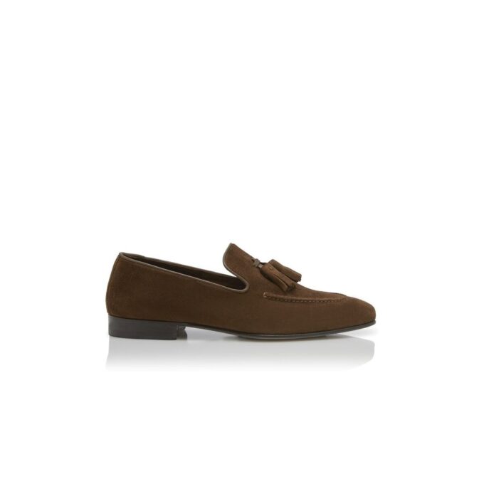 CHESTER Brown Suede Tassel Loafers