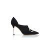 CHUSMI Black Suede Buckle Detail Shoe Booties