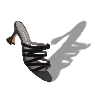 clementel black silk criss cross mules 2 330x330 - CLEMENTEL Black Silk Criss-Cross Mules