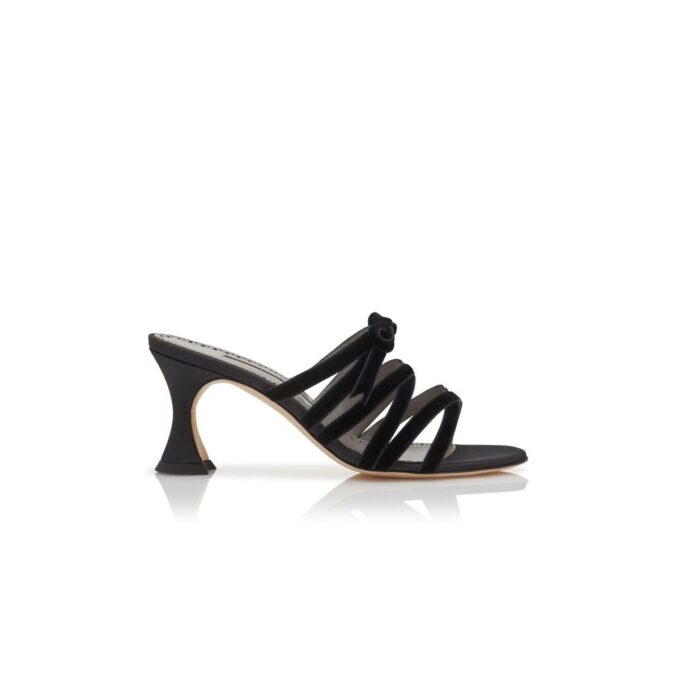 CLEMENTEL Black Silk Criss-Cross Mules