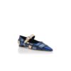 CUCAYA Blue and Cream Nappa Leather Mary Jane Flat Pumps