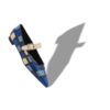 CUCAYA Blue and Cream Nappa Leather Mary Jane Flat Pumps