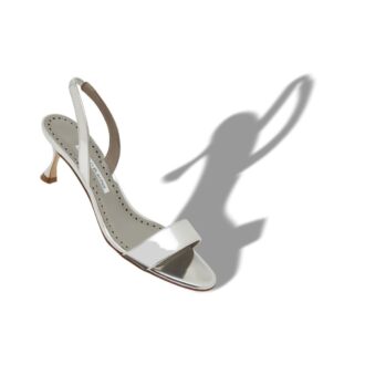 CUPISANPLA Silver Calf Leather Slingback Sandals
