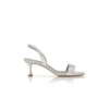 CUPISANPLA Silver Calf Leather Slingback Sandals