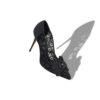 DANCENY Black Lace Jewel Embellished Pumps
